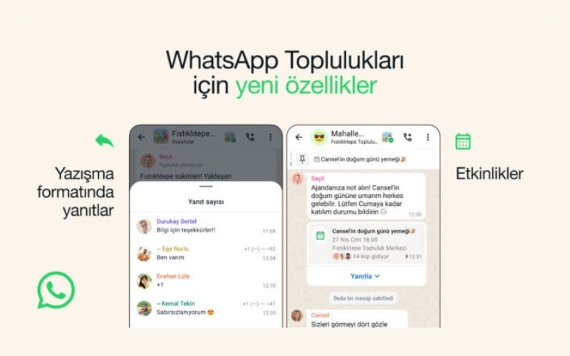 WhatsApp Toplulukları İçin Yeni Özellikler Kullanımda
